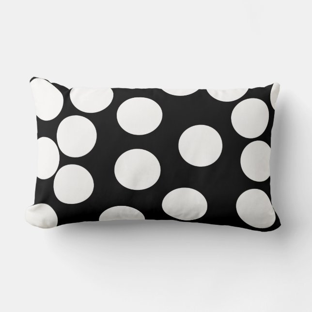 Big Dots in Black and White. Lumbar Cushion (Front)