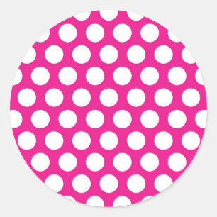 Big Dots on Hot Pink Design Classic Round Sticker