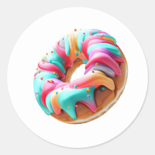 Big Doughnut Cute Classic Round Sticker