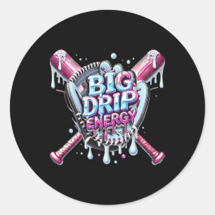 Big Drip Energy Sell Ice Cream Dripping Men Women Classic Round Sticker