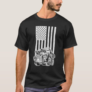 Big Dump Lorry Truck Driver American USA Flag Patr T-Shirt