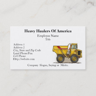 Big Dump Truck Construction Business Cards