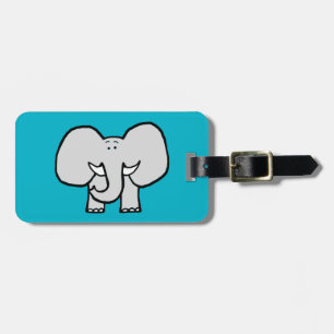 Big Ears the Elephant Blue Luggage Tag