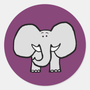 Big Ears the Elephant Purple Stickers