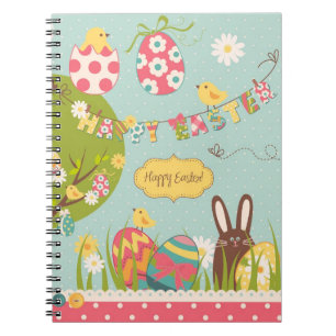 Big Easter set with cute chocolate rabbit Notebook