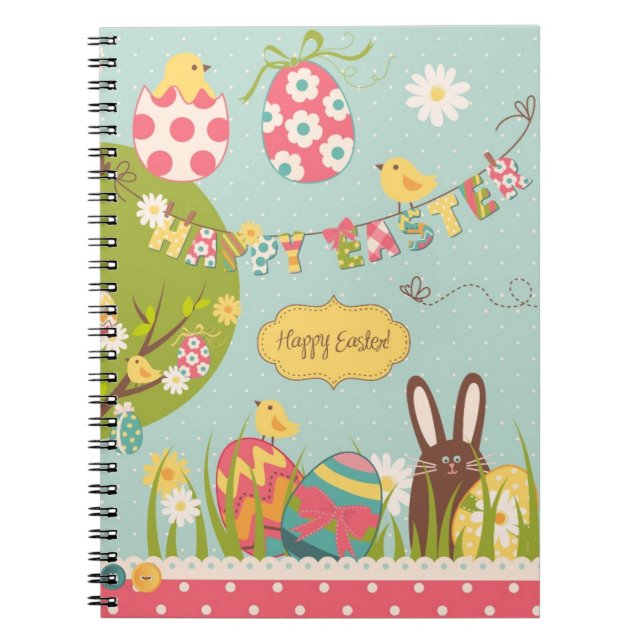 Big Easter set with cute chocolate rabbit Notebook (Front)