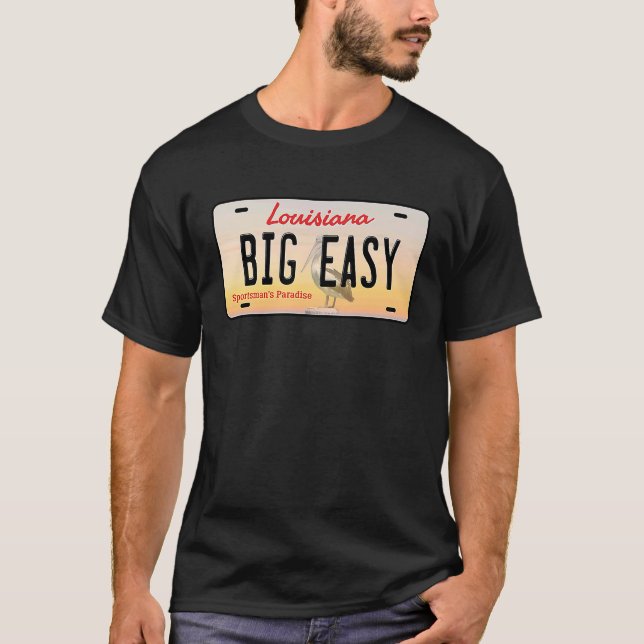 Big Easy Louisiana License Plate T-Shirt (Front)
