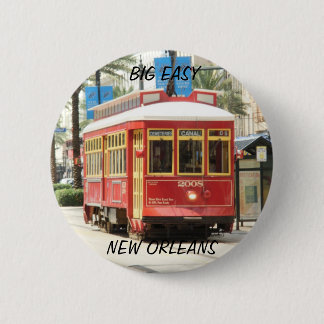 BIG EASY, NEW ORLEANS STREETCAR 6 CM ROUND BADGE