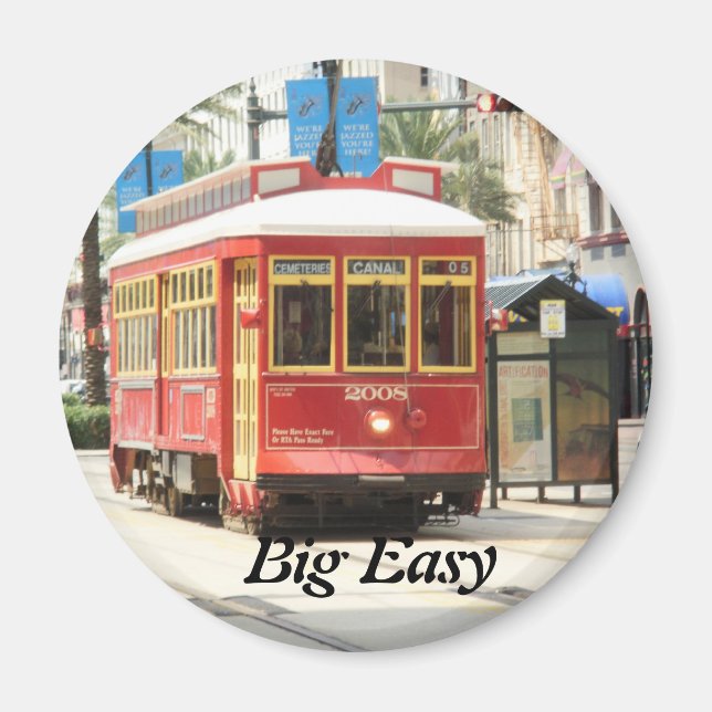 BIG EASY, NEW ORLEANS STREETCAR MAGNET (Front)