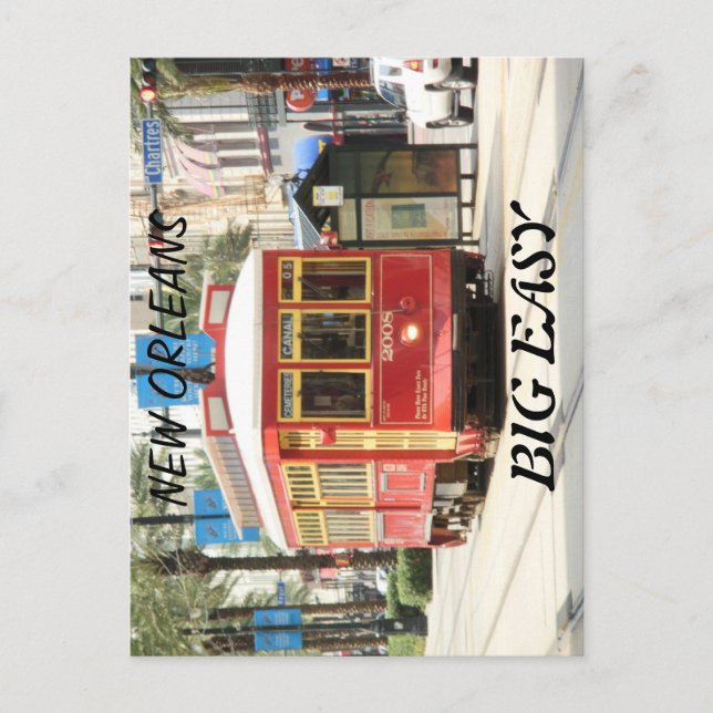 BIG EASY, NEW ORLEANS STREETCAR POSTCARD (Front)