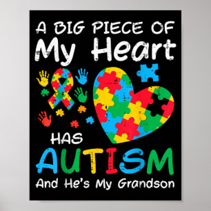 Big ece Heart Has Au Grandson Awareness Men Women Poster