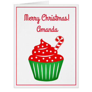 Big extra large Christmas card with cute cupcakes