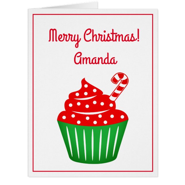 Big extra large Christmas card with cute cupcakes (Front)