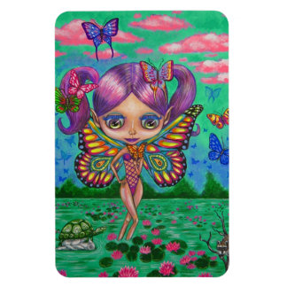 Big Eye Butterfly Fairy Purple Hair Turtle Raccoon Magnet