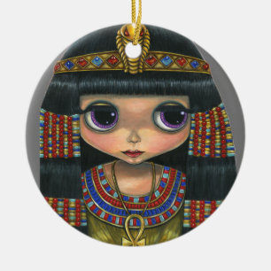 Big Eye Cleopatra Girl Doll Cute Ceramic Ornament