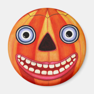Big Eye Grinning Halloween Pumpkin Magnet