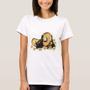 big eye sleeping Puppy Dog Cartoon Animal Art    T-Shirt