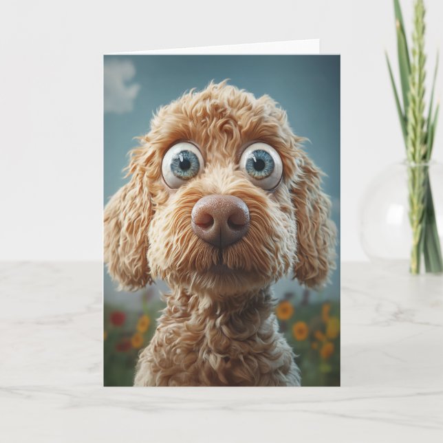 Big-Eyed Australian Labradoodle Card (Front)
