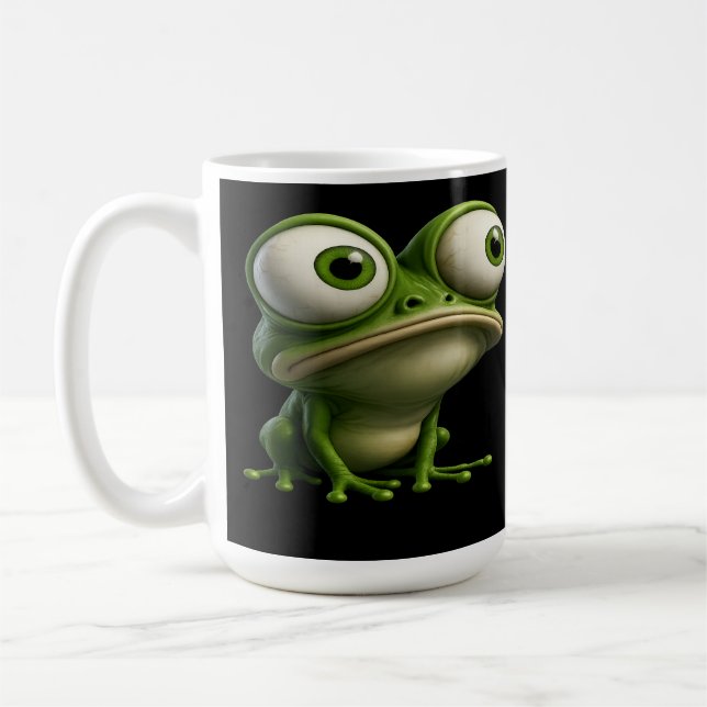 Big-Eyed Cartoon Frog Coffee Mug (Left)