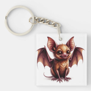 Big Eyed Halloween Bat Mascot Character 🎃 Key Ring