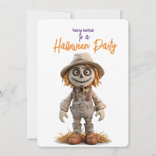 BIG EYED HALLOWEEN SCARECROW Party Invitation