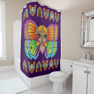 Big Eyes & Butterfly Wings Shower Curtain
