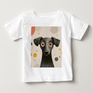 Big Eyes Dog – Cute Whimsical Pet Portrait Baby T-Shirt