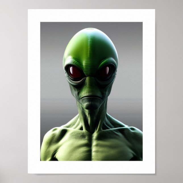  Big Eyes Green Alien  Poster (Front)