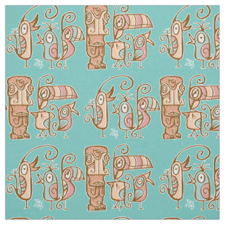 Big Eyes Tiki with birds Fabric
