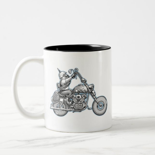 Big F Tire Guy Two-Tone Coffee Mug (Left)
