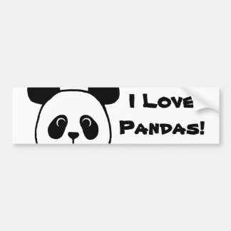 Big Face Panda Cartoon Bumper Sticker