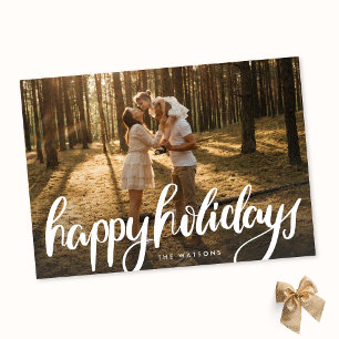big family photo happy holidays festive script fun holiday card