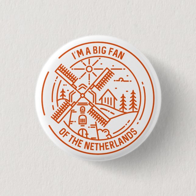 Big Fan Netherlands 3 Cm Round Badge (Front)