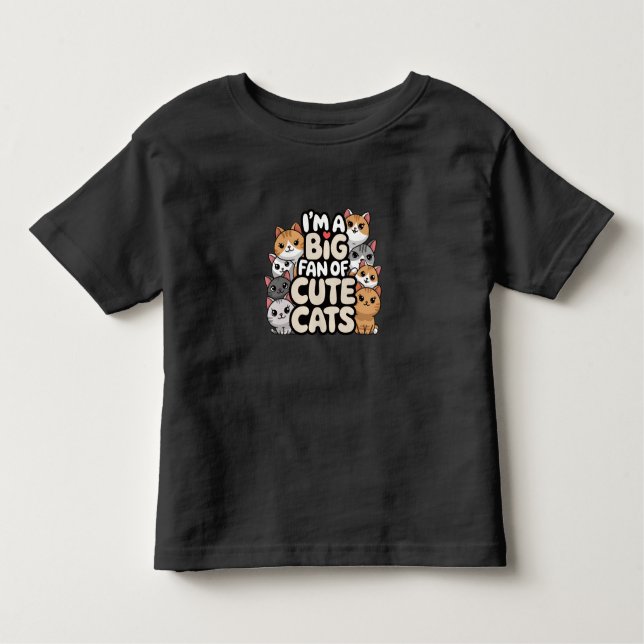 Big fan of cute cats toddler T-Shirt (Front)