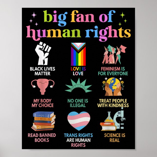 Big Fan of Human Rights Equality Statement Social Poster (Front)