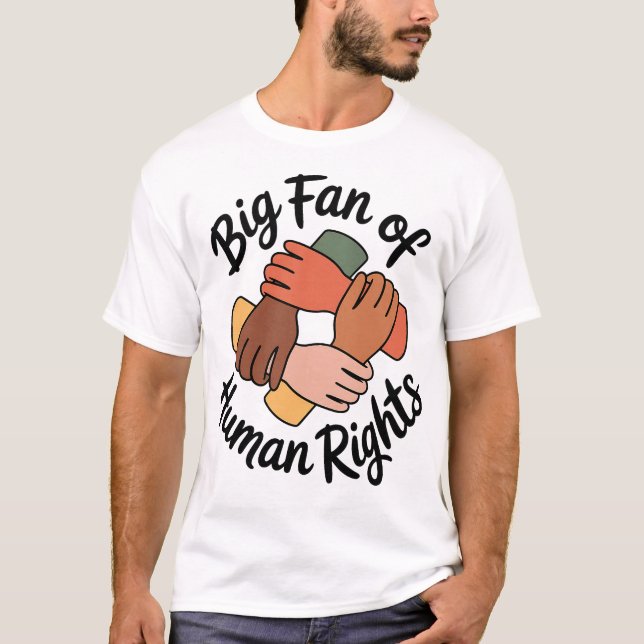Big Fan of Human Rights Hands Kids T-Shirt (Front)