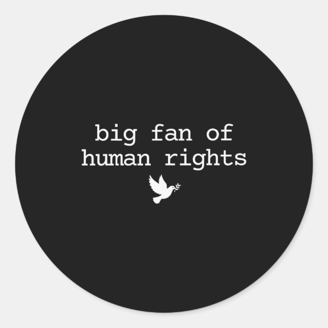 Big Fan Of Human Rights Protest Retro Feminist Wom Classic Round Sticker (Front)