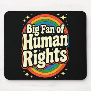 Big fan of human rights - retro rainbow Big fan of Mouse Pad