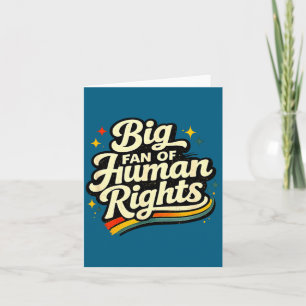 Big fan of human rights - retro rainbow mens women card