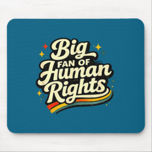 Big fan of human rights - retro rainbow mens women mouse pad