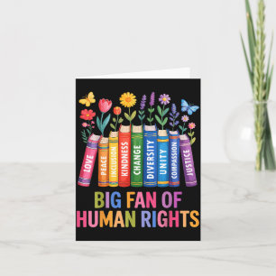 Big fan of human rights vintage floral rainbow card