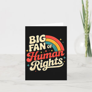 Big Fan of Human Rights Vintage Rainbow Social Card