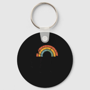 Big fan of planet earth retro 70s rainbow earth da key ring