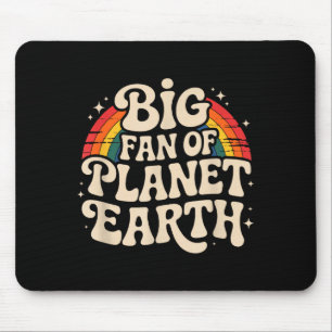 Big fan of planet earth retro 70s rainbow earth da mouse pad