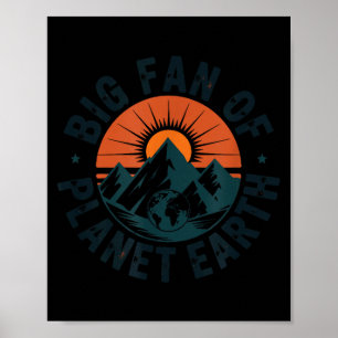 Big fan of planet earth retro 70s rainbow earth da poster