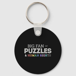 Big Fan of Puzzles Human Rights Awareness Puzzle Key Ring