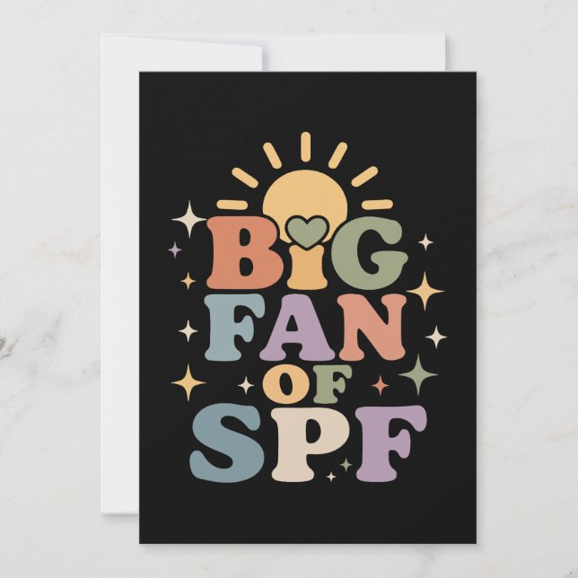 Big Fan of SPF Summer Sun Protection Invitation (Front)