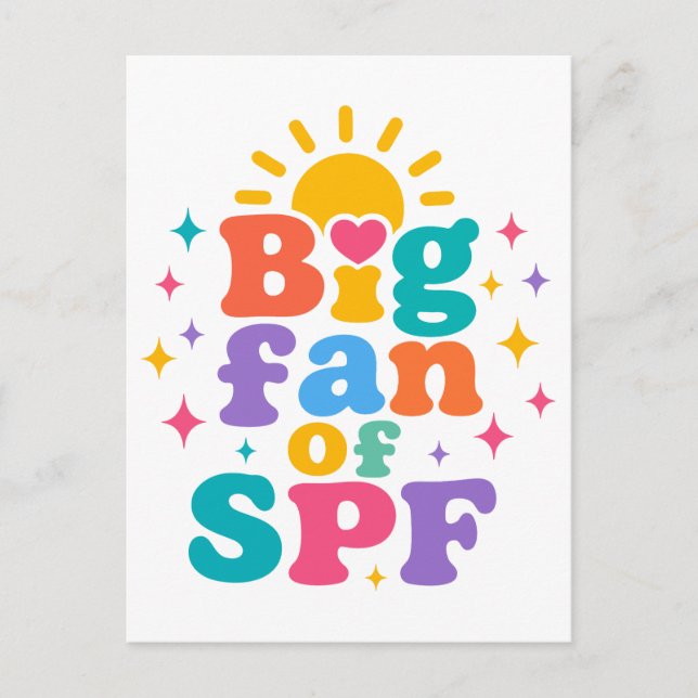 Big Fan of SPF Summer Sun Protection Postcard (Front)