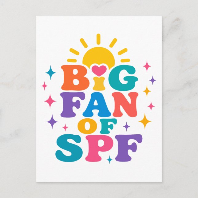 Big Fan of SPF Summer Sun Protection Postcard (Front)