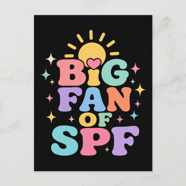 Big Fan of SPF Summer Sun Protection Postcard (Front)
